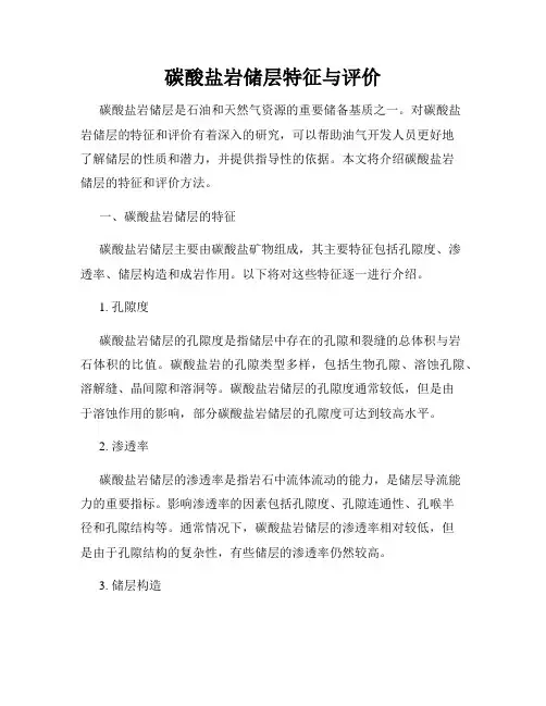 碳酸盐岩储层特征与评价