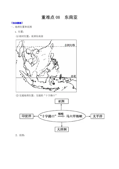 2021年中考地理重难点专题练习08 东南亚(解析版)