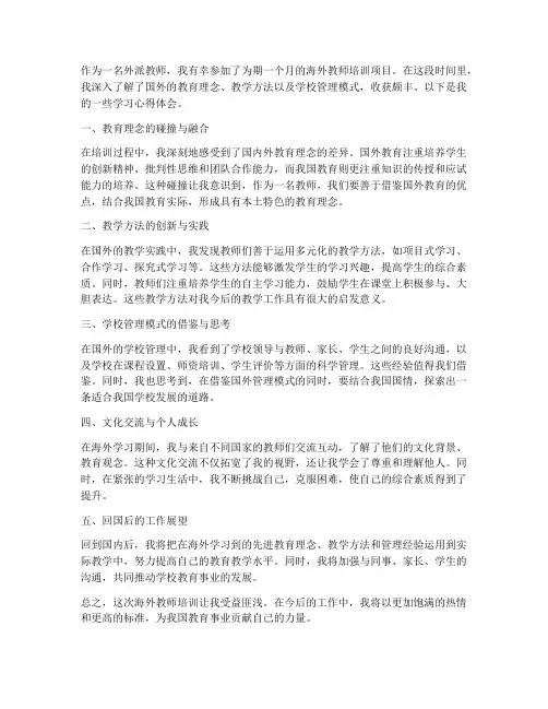 外派教师学习心得体会