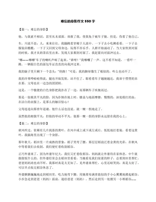 难忘的身影作文550字