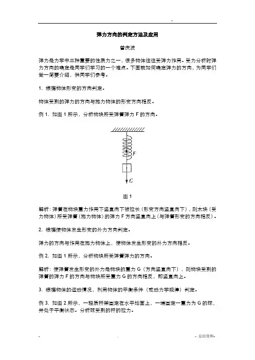 弹力方向的判定方法及应用