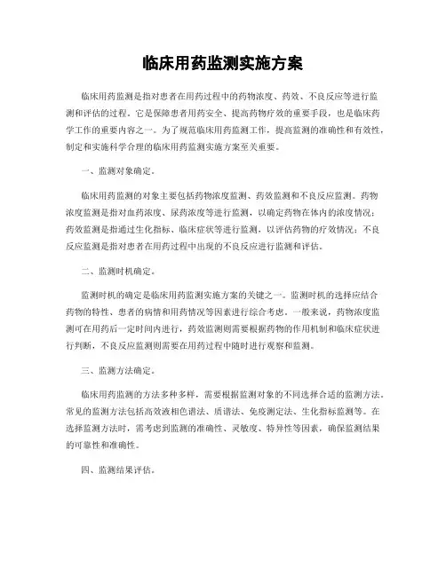 临床用药监测实施方案