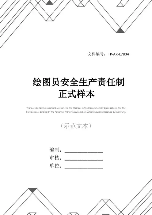 绘图员安全生产责任制正式样本