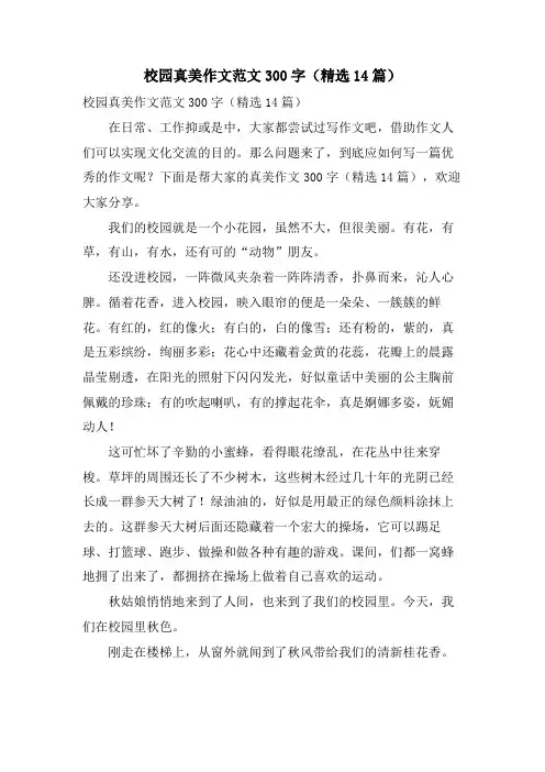 校园真美作文范文300字(14篇)