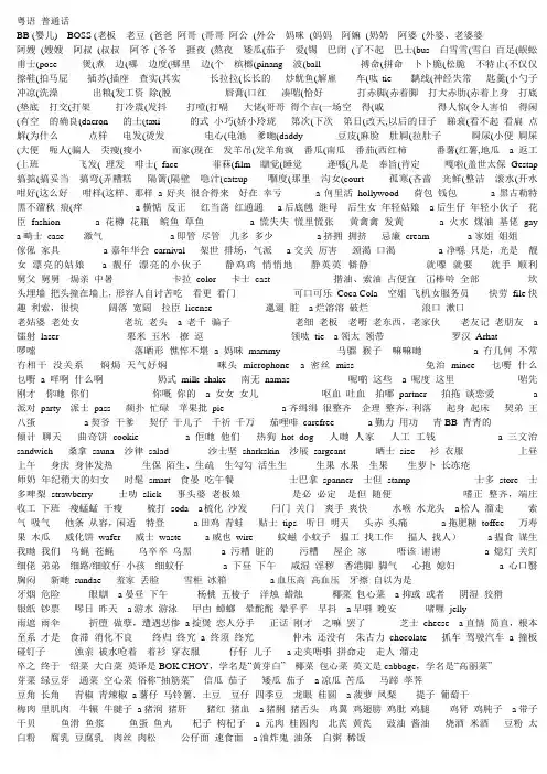 粤语常用字词