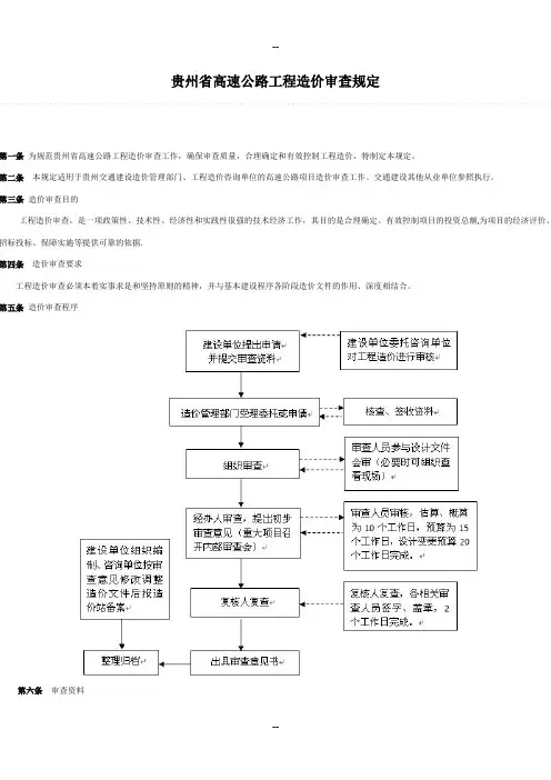 贵州省高速公路工程造价审查规定(佳信咨询)