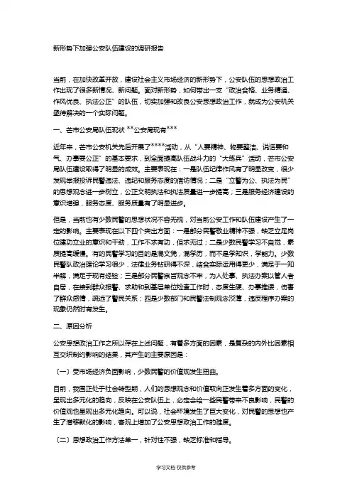 公安队伍建设调研报告(五)