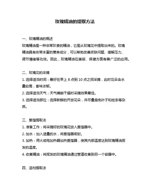 玫瑰精油的提取方法