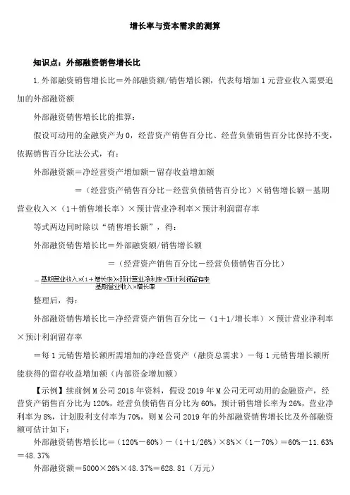 增长率与资本需求的测算