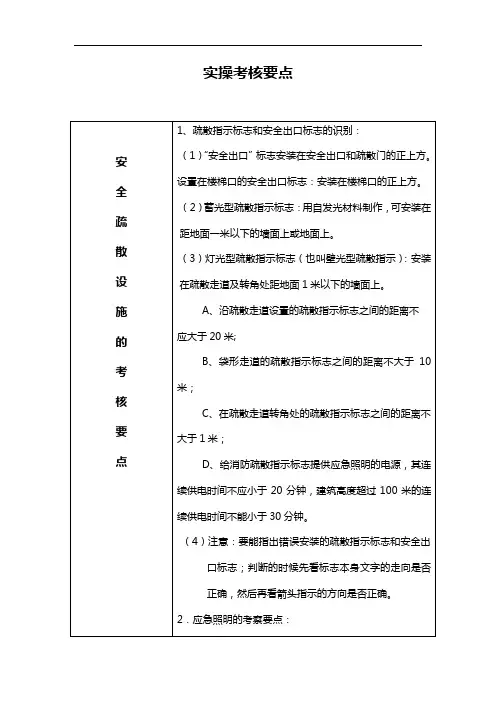 建构筑消防员实操考核要点