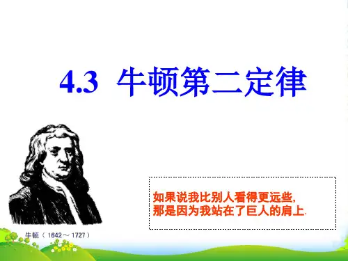 新人教版高中物理必修一43牛顿第二定律课件(共20张PPT)