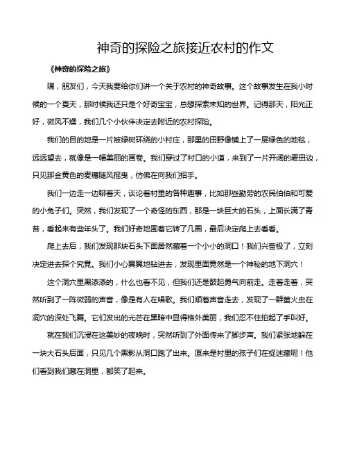 神奇的探险之旅接近农村的作文