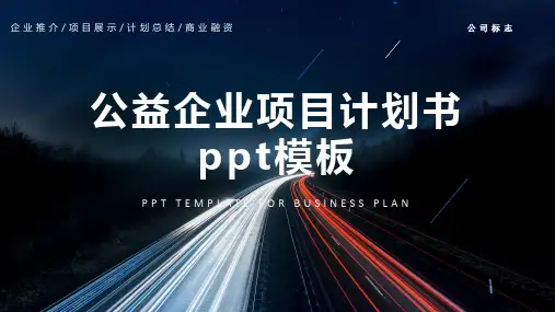 公益企业项目计划书ppt模板