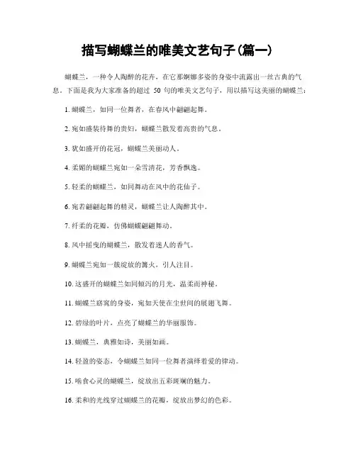 描写蝴蝶兰的唯美文艺句子(精选2篇)