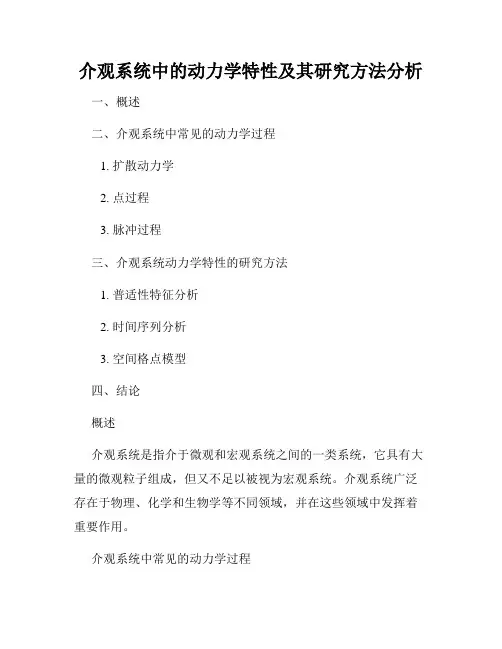 介观系统中的动力学特性及其研究方法分析