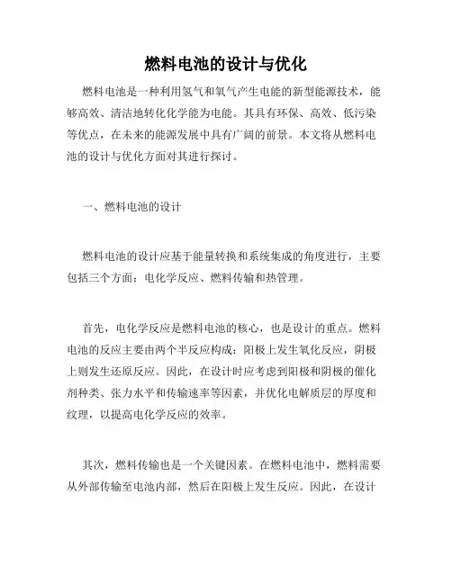 燃料电池的设计与优化