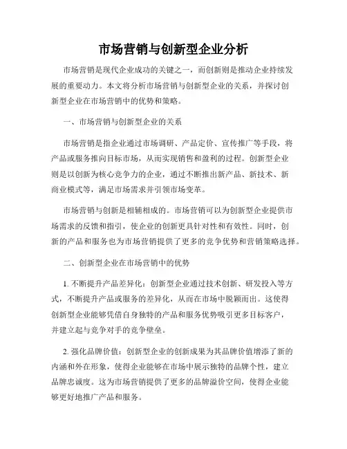 市场营销与创新型企业分析