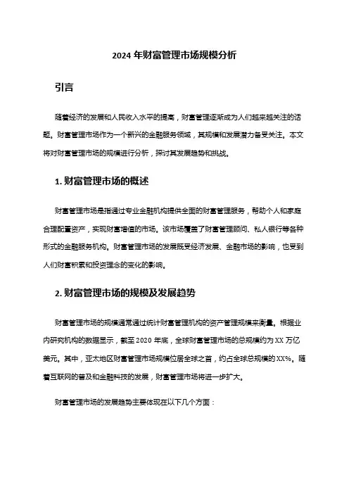 2024年财富管理市场规模分析