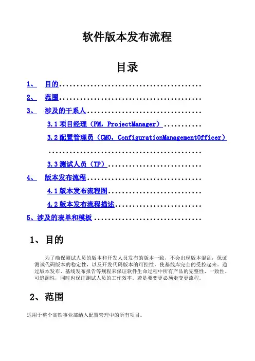 软件版本发布流程