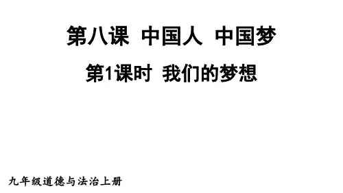 第八课 第1课时 我们的梦想(九年级道德与法治上册课件)