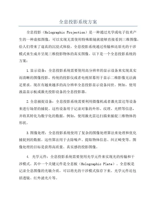 全息投影系统方案