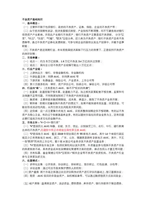 不良资产基本知识