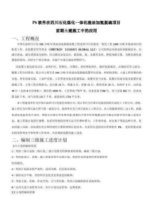 P6软件的应用实例