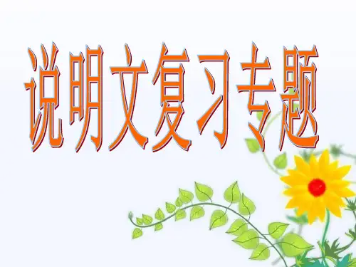2020中考说明文阅读考点强化复习