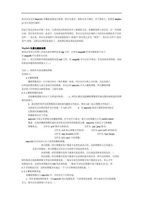 你应该先先用MapInfo对栅格地图进行配准