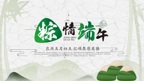 端午节PPT模板 五月初五端阳节龙舟节午日节中国传统节日主题素材 (98)