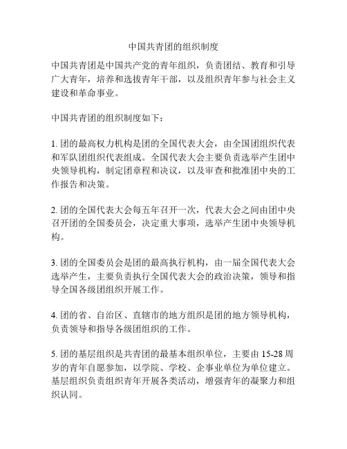 中国共青团的组织制度
