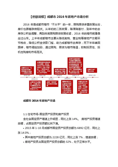 【世联说楼】成都市2016年房地产市场分析