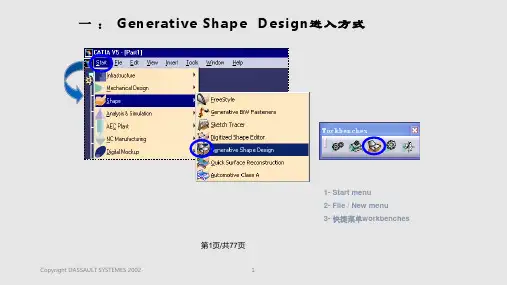 CATIA曲面GSD详细培训PPT课件
