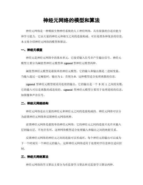 神经元网络的模型和算法