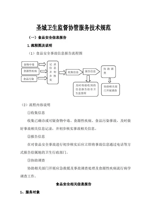 圣城医院卫生监督协管服务工作指导手册(定稿-省监督所).word版本