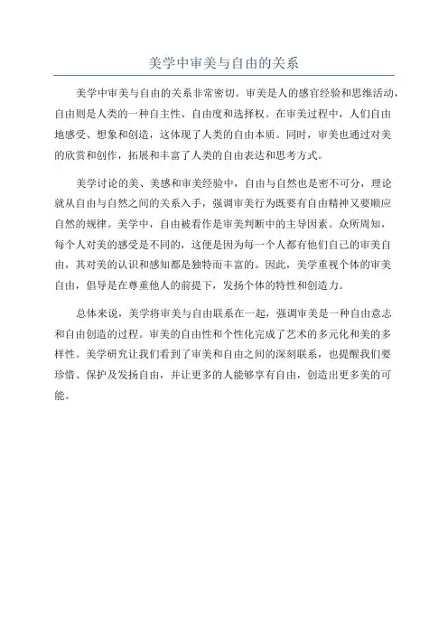 美学中审美与自由的关系