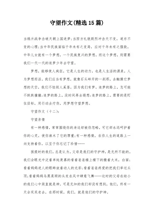 守望作文(精选15篇)