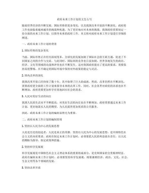 政府未来工作计划范文怎么写