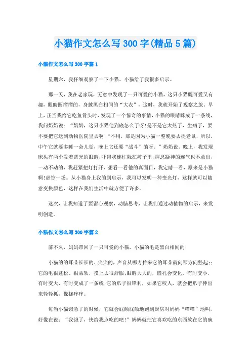 小猫作文怎么写300字(精品5篇)