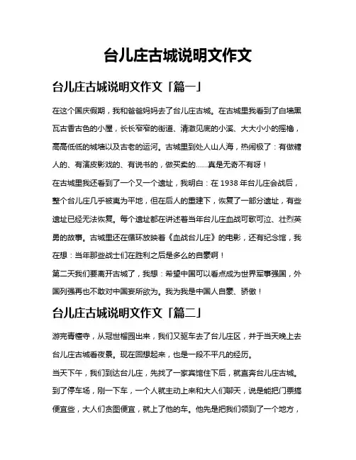 台儿庄古城说明文作文
