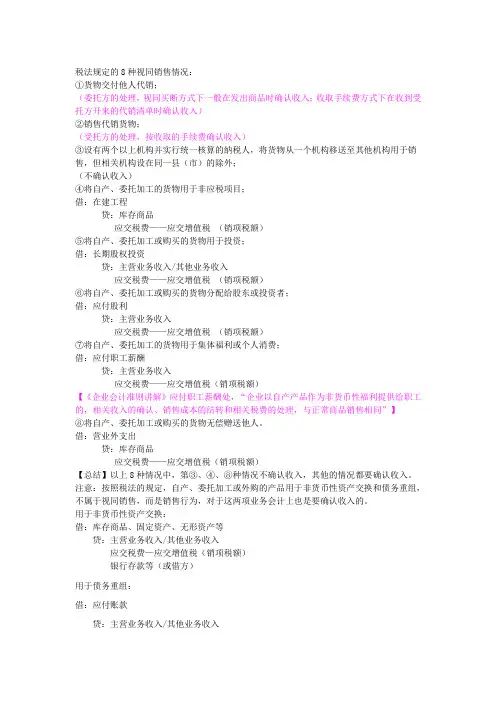 8种视同销售情况