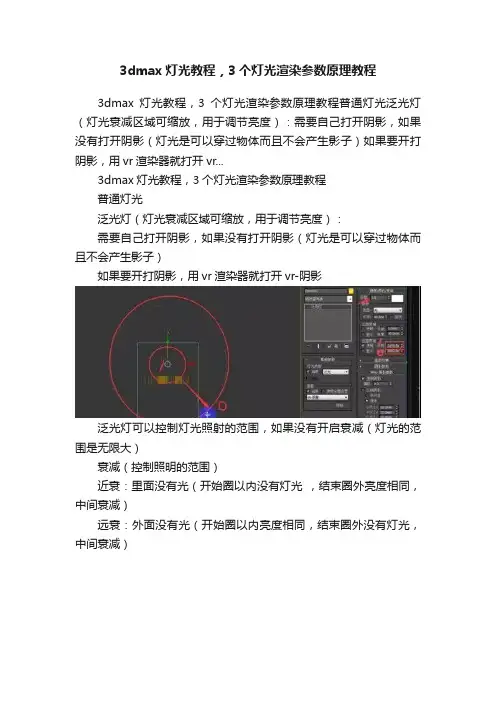 3dmax灯光教程，3个灯光渲染参数原理教程