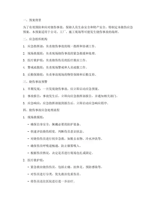 烧伤应急预案及流程