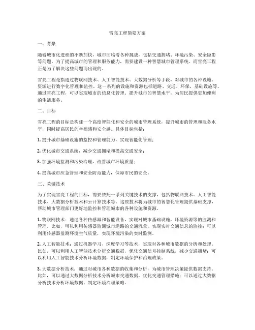 雪亮工程简要方案