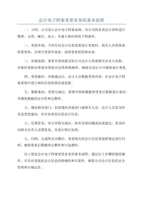 会计电子档案变更业务的基本流程