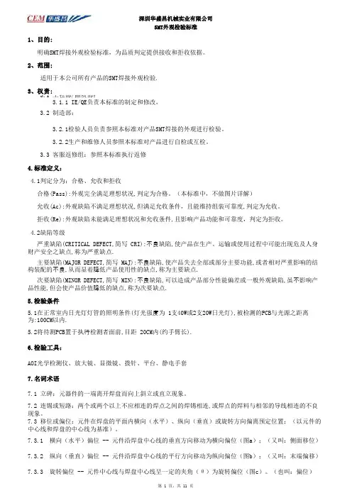 SMT外观检验标准
