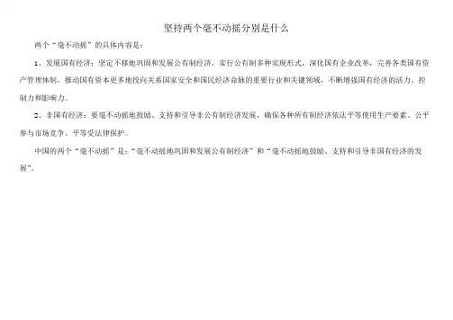 坚持两个毫不动摇分别是什么