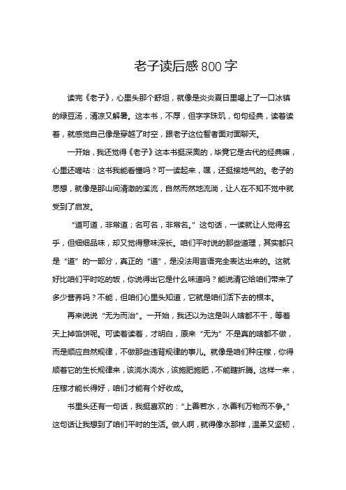 老子读后感800字