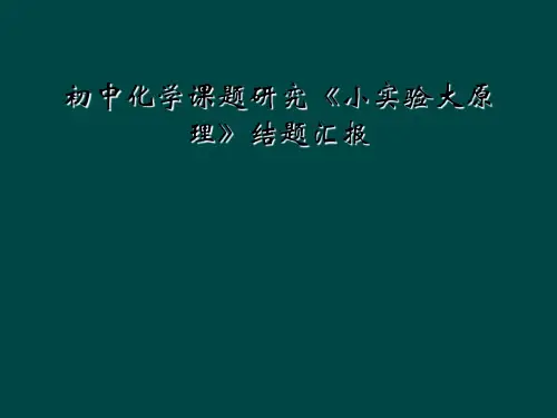 初中化学课题研究小实验大原理结题汇报