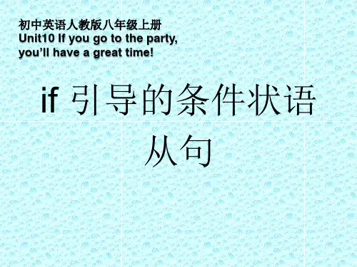 Unit 10 if 引导的条件状语从句课件2024-2025学年人教版英语八年级上册